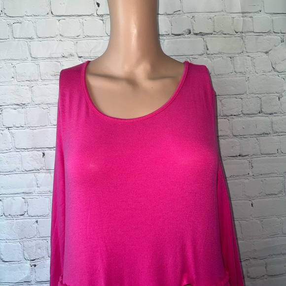 Jolie Hot Pink long sleeve ruffled dress size S - Picture 2 of 8